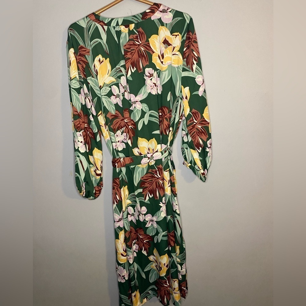 Loft Fit & Flare Dress Women Plus Size Multi Floral V Neck Button Drawstring XXL - Picture 10 of 15